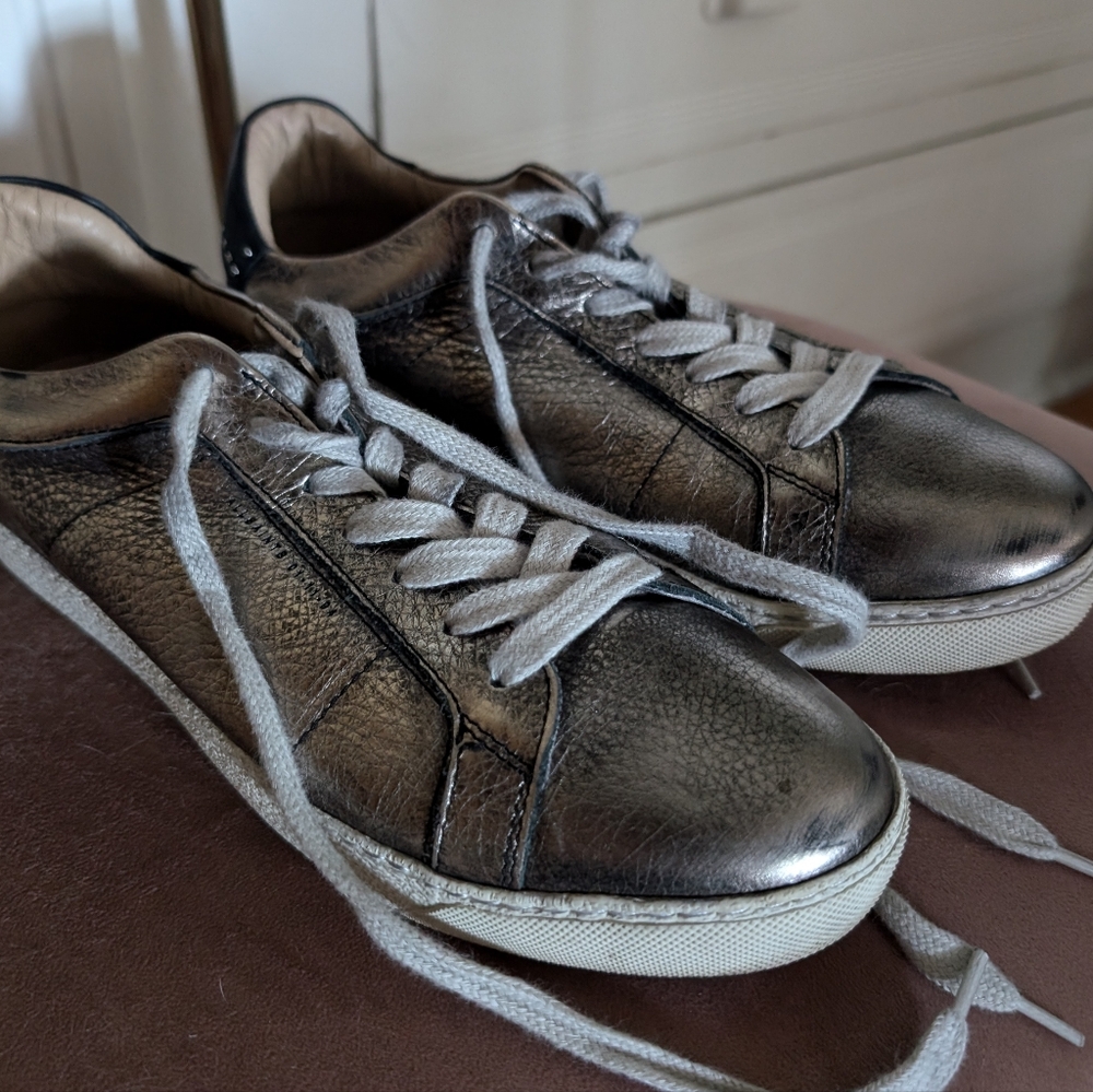 All Saints sneakers UK40 US10 chrome and black sneakers